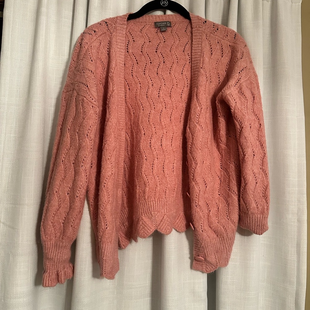 Pink sweater cardigan